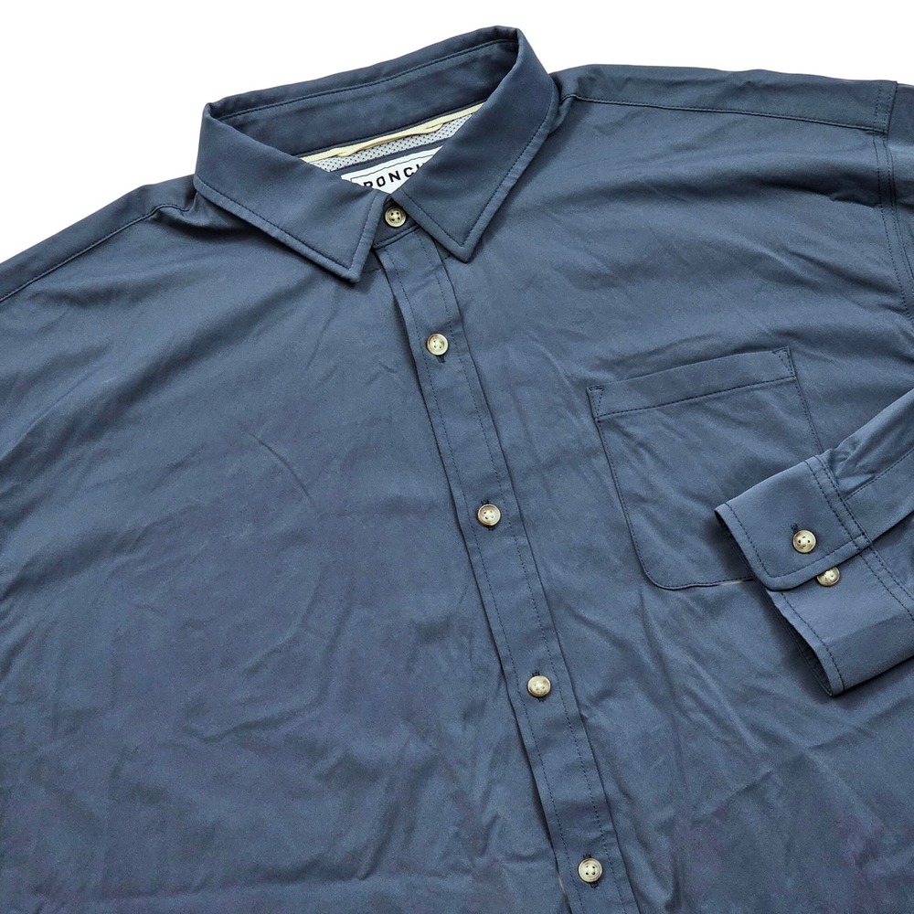 Poncho Button Up Shirt Mens XL Blue Nylon Spandex Stretch Performance Outdoor